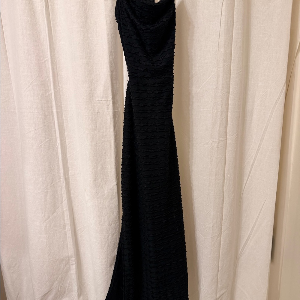 SHEIN Black Strapless Textured Maxi Dress